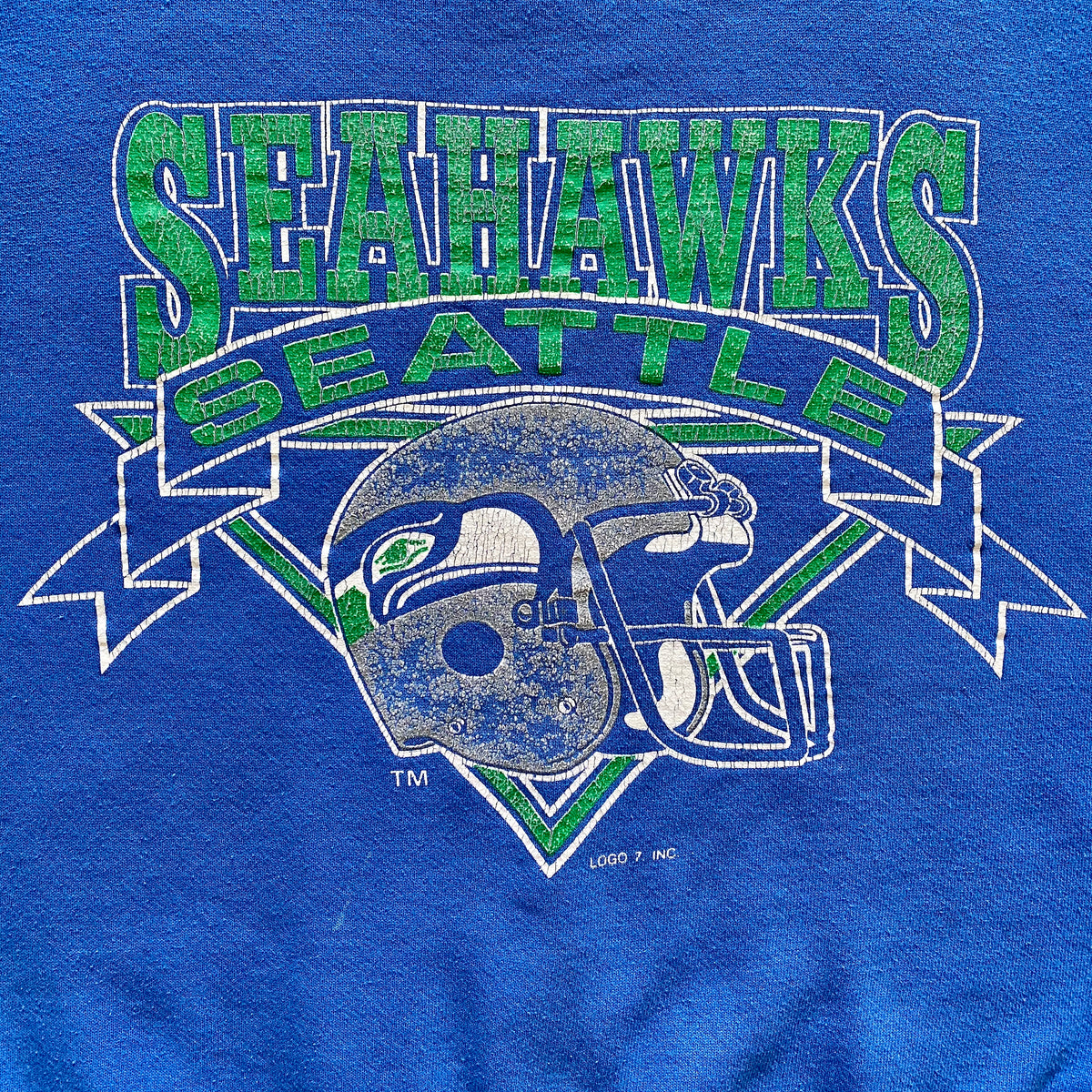 Seattle Seahawks Jersey Shirt 80's Vintage Logo 7 NFL 