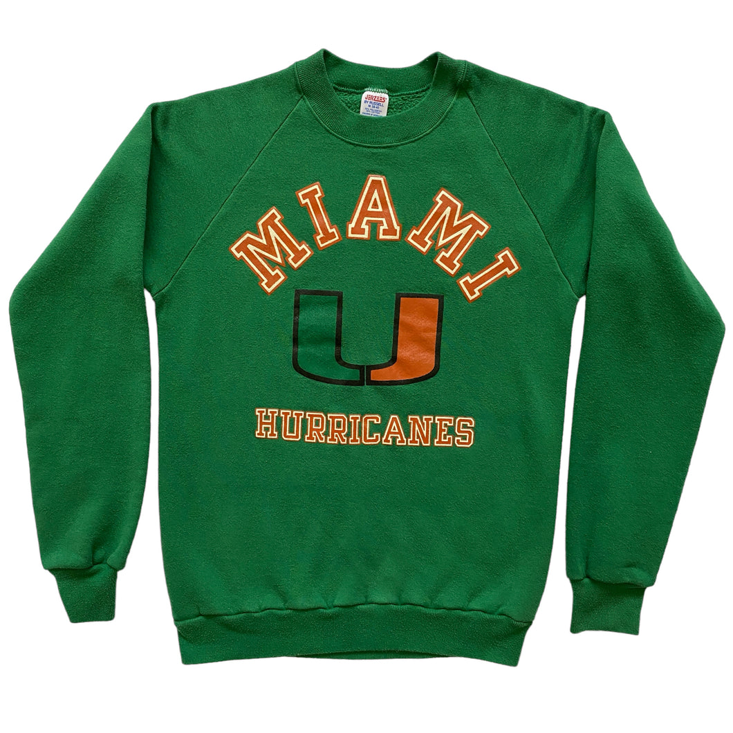 80s Miami Hurricanes Crewneck Sweatshirt by Jerzees by Russell Athletic