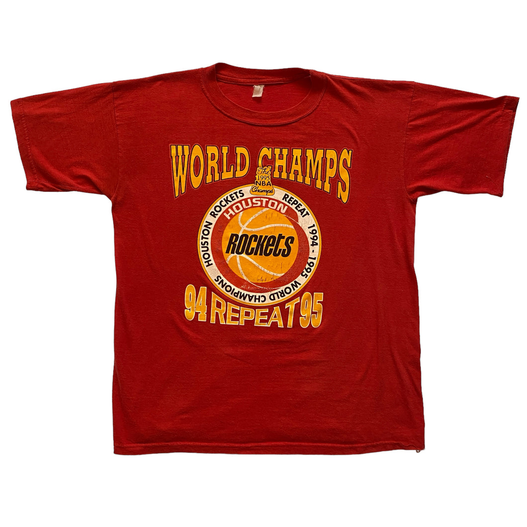 90s Houston Rockets Repeat World Champs T-Shirt