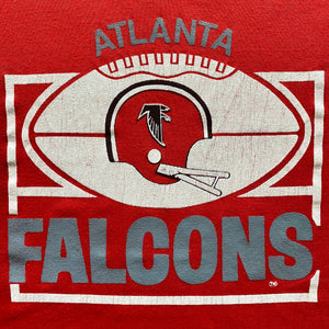 80s Atlanta Falcons Two-Bar Helmet Raglan T-Shirt