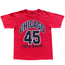 Load image into Gallery viewer, 90s Chicago Bulls Michael Jordan &quot;He&#39;s Back&quot; 45 T-Shirt

