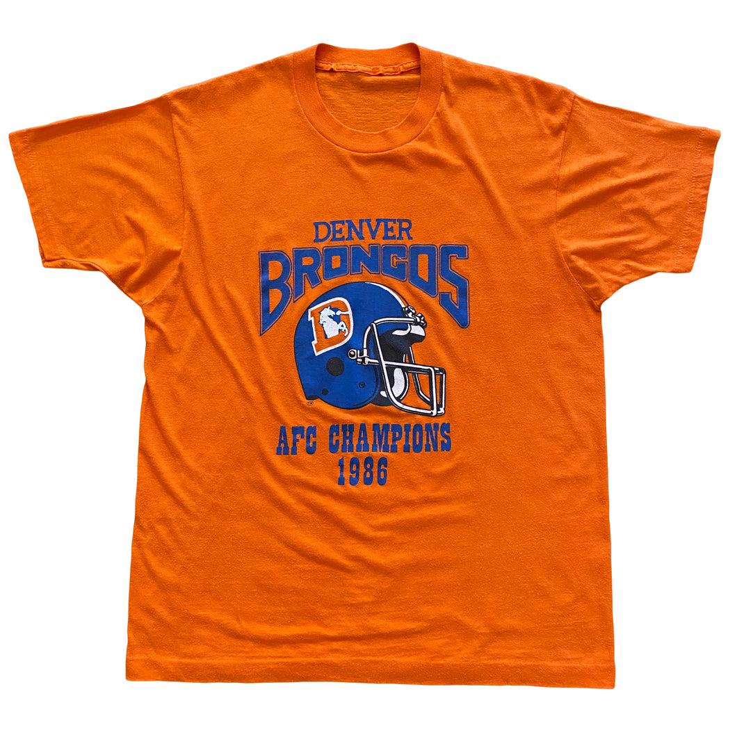 80s Denver Broncos 86 AFC Champs Helmet T-Shirt