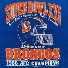 Load image into Gallery viewer, 80s Denver Broncos Super Bowl XXI Helmet T-Shirt
