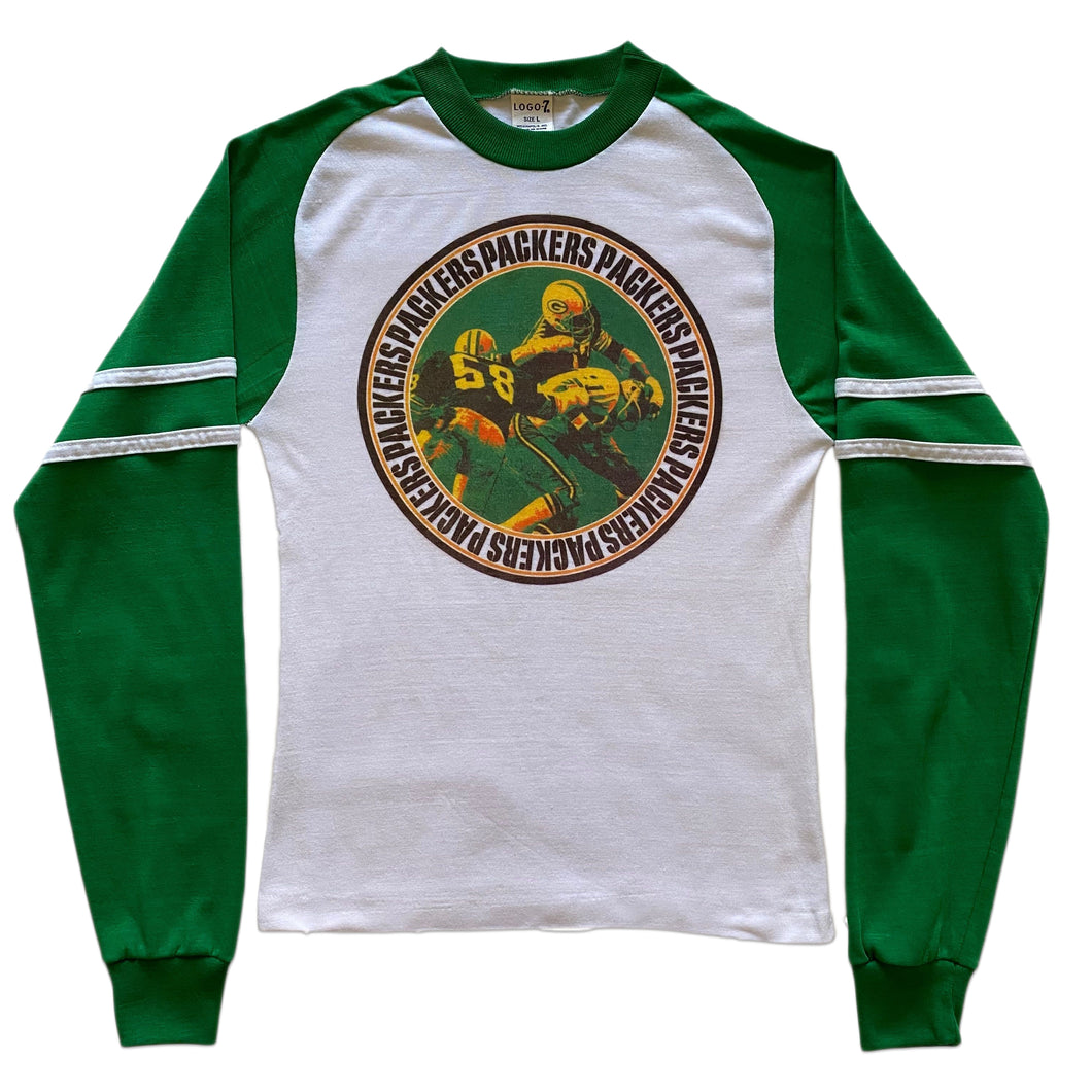70s Green Bay Packers Long Sleeve Raglan Shirt