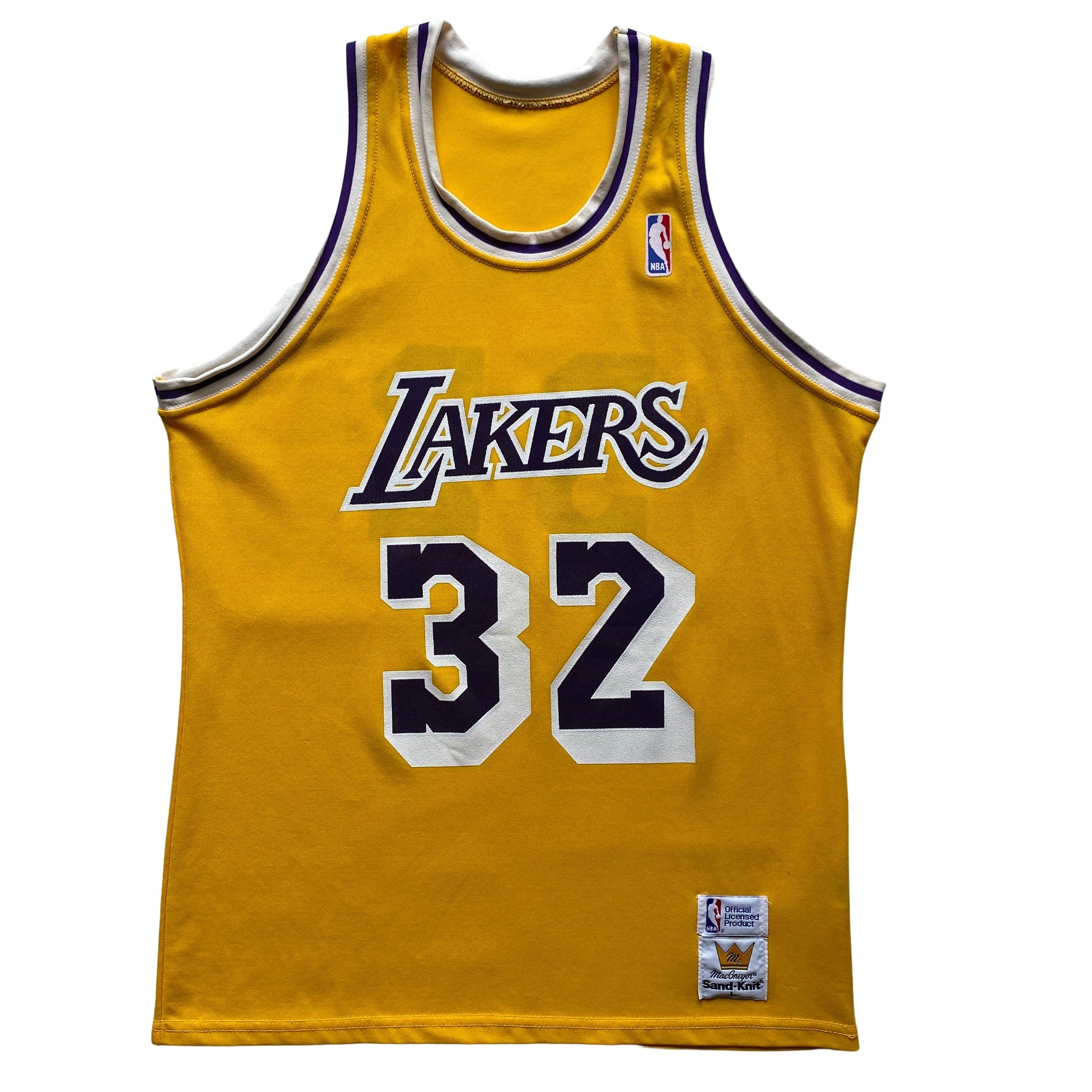 Vintage 80s Los Angeles Lakers Magic Johnson Jersey Sand-Knit