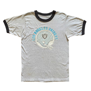 80s Los Angeles Raiders Two-Bar Helmet Ringer T-Shirt