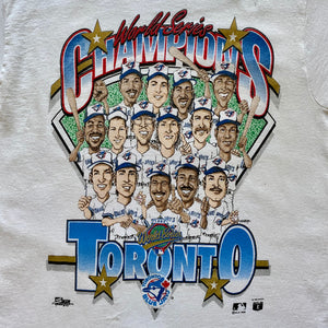 90s Toronto Blue Jays 1992 World Series Champions Caricature T-Shirt