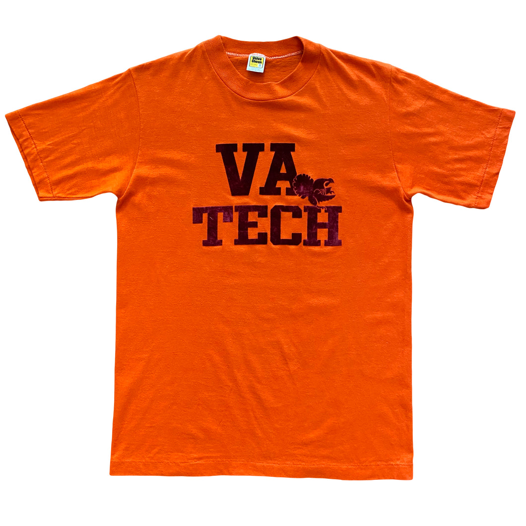 80s Virginia Tech Hokies Velvet Logo T-Shirt