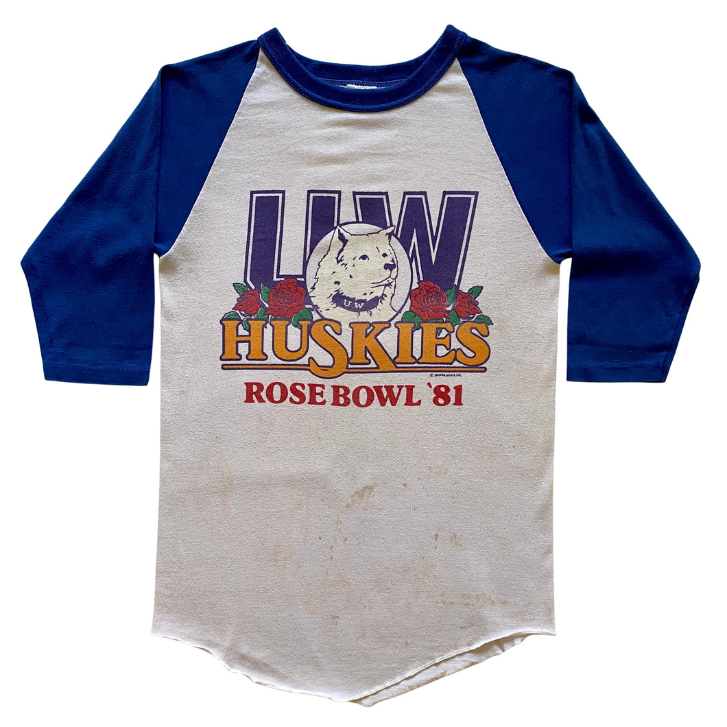80s Washington Huskies Rose Bowl 1981 Raglan Shirt